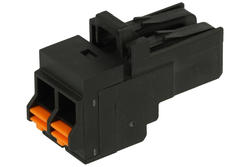 Terminal block; pluggable; 0150-2002; 2 ways; R=5,08mm; 27,9mm; 16A; 300V; for cable; straight; round hole; plug-in; black; Dinkle; RoHS