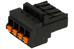 Terminal block; pluggable; 0150-2004; 4 ways; R=5,08mm; 27,9mm; 16A; 300V; for cable; straight; round hole; plug-in; black; Dinkle; RoHS