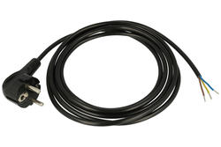 Kabel; zasilający; AS3489 2,5; wtyk sieciowy CEE 7/7 kątowy; przewody; 2,5m; czarny; 3 żyły; 0,75mm2; okrągły