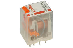 Relay; electromagnetic industrial; R2N-2012-23-5230 WT; 230V; AC; DPDT; 12A; PCB trough hole; for socket; Relpol; RoHS