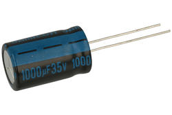 Kondensator; elektrolityczny; 1000uF; 35V; TK; TKP102M1VJ21M; fi 12,5x21mm; 5mm; przewlekany (THT); taśma; Jamicon; RoHS