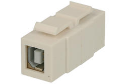 Adapter socket / socket; Keystone; Ks-USBX2-A/B; USB type B; USB type A; for panel; latch; straight; white; Goobay; RoHS