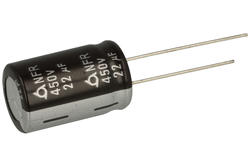 Kondensator; elektrolityczny; 22uF; 450V; NFR; NFR450VB22M 12.5x20; fi 12,5x20mm; 5mm; przewlekany (THT); luzem; Samyoung; RoHS