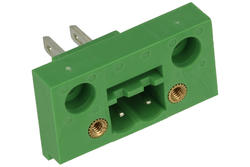 Terminal block; KLS2-EDGM-5.08-02P-4; 2 ways; R=5,08mm; 17,4mm; 15A; 300V; for panel; straight; closed; bolted; solder; green; KLS; RoHS