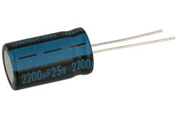 Kondensator; elektrolityczny; 2200uF; 25V; TK; TKR222M1EJ21M; fi 13x21mm; 5mm; przewlekany (THT); luzem; Jamicon; RoHS