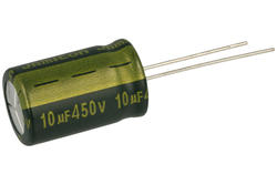 Capacitor; electrolytic; 10uF; 450V; TF; TFR100M2WI20M; diam.12,5x20mm; 5mm; through-hole (THT); bulk; Jamicon; RoHS
