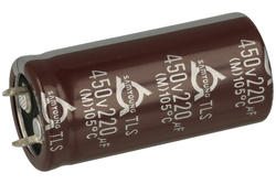 Capacitor; SNAP-IN; electrolytic; 220uF; 450V; TLS; TLS450VS220M22x45; 20%; fi 22x45mm; 10mm; through-hole (THT); bulk; -40...+105°C; 2000h; Samyoung; RoHS