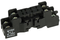 Relay socket; GZ2; DIN rail type; panel mounted; black; without clamp; Relpol; RoHS; Compatible with relays: R2M