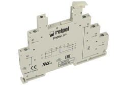 Relay socket; PI6W-1P; DIN rail type; grey; Relpol; RoHS; Compatible with relays: HF41