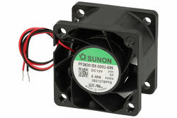 Fan; PF38281BX-000U-A99; 38x38x28mm; ball bearing; 12V; DC; 6,48W; 39m3/h; 59dB; 520mA; 20000RPM; 2 wires; Sunon; RoHS; 6÷13,8V; 150mm