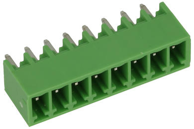 Terminal block; 15EGTVC-3.5-08P; 8 ways; R=3,50mm; 9,1mm; 8A; 125V; through hole; straight; closed; green; Golten; RoHS