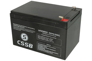 Akumulator; kwasowy bezobsługowy AGM; CS12V-12Ah; 12V; 12Ah; 151x98x94(100)mm; konektor 6,3 mm; CSSB; 3,92kg