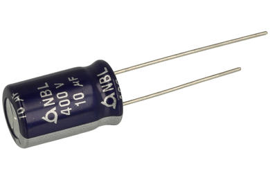 Capacitor; electrolytic; 10uF; 400V; NBL400VB10M 10x16; diam.10x16mm; 5mm; through-hole (THT); bulk; Samyoung; RoHS