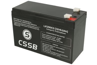 Akumulator; kwasowy bezobsługowy AGM; CS12V-9Ah; 12V; 9Ah; 151x65x94(101)mm; konektor 6,3 mm; CSSB; 2,5kg