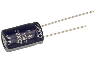 Capacitor; electrolytic; 10uF; 400V; NBC; NBC400VB10M 10x16; diam.10x16mm; 5mm; through-hole (THT); bulk; Samyoung; RoHS