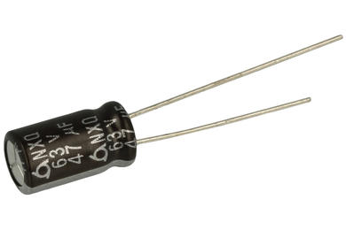 Kondensator; niskoimpedancyjny; elektrolityczny; 47uF; 63V; NXQ63VB47M 6.3x11; fi 6,3x11mm; 2,5mm; przewlekany (THT); luzem; Samyoung; RoHS
