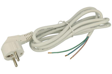 Cable; power supply; KZ-3WK; CEE 7/7 angled plug; wires; 2m; gray; 3 cores; 0,75mm2; PVC; round; stranded; Cu; RoHS
