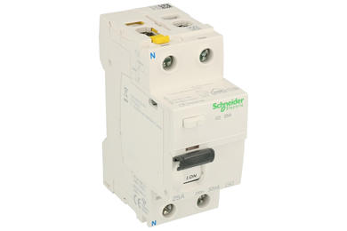 RC Circuit breaker; modular; A9Z11225; 25A; 240V AC; 0,03A; 2 ways; AC; DIN rail mounted; screw; Schneider Electric; RoHS