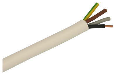 Wire; mains; H05VV-F (OWYo); 4x1,50mm2; stranded; Cu; white; round; PVC; 8,9mm; 300/500V; Zamel Cet; RoHS