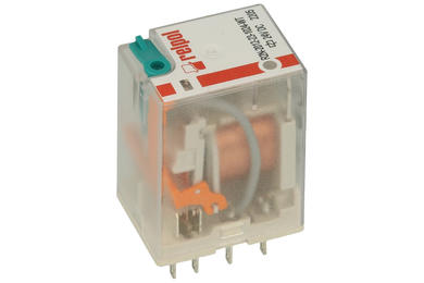 Relay; electromagnetic industrial; R2N-2012-23-1024 WT; 24V; DC; DPDT; 12A; PCB trough hole; for socket; Relpol; RoHS