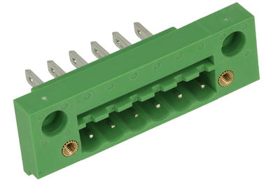 Terminal block; KLS2-EDGM-5.08-06P-4; 6 ways; R=5,08mm; 17,4mm; 15A; 300V; for panel; straight; bolted; closed; solder; green; KLS; RoHS