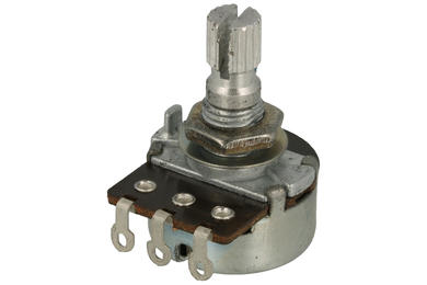 Potentiometer; shaft; single turn; mono; PR185-47K-A16P6; 47kohm; linear; 20%; 0,125W; axis diam.6,00mm; 16mm; metal; knurled; 300°; carbon film; solder; Telpod; RoHS