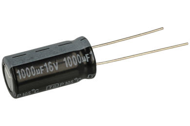 Capacitor; electrolytic; Low Impedance; 1000uF; 16V; TBR102M1CG20M; diam.10x20mm; 5mm; through-hole (THT); bulk; Jamicon; RoHS