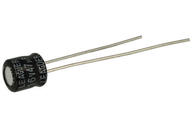 Capacitor; electrolytic; 47uF; 16V; MT1; MT11C470M0505; diam.5x5mm; 2mm; through-hole (THT); bulk; Leaguer; RoHS