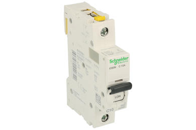 Over current breaker; modular; A9F04110; 10A; 230V AC; 1 way; C; DIN rail mounted; screw; Schneider Electric; RoHS