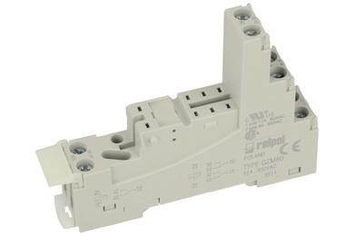 Relay socket; GZM80; DIN rail type; grey; without clamp; Relpol; RoHS; Compatible with relays: RM84; RM85; RM94