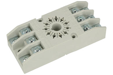 Relay socket; GZ11; panel mounted; grey; without clamp; Relpol; RoHS; Compatible with relays: R15 3P