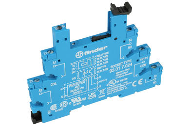 Gniazdo przekaźnika; 93.01.7.024; na szynę DIN35; niebieski; Finder; RoHS; Kompatybilne z przekaźnikami: 34