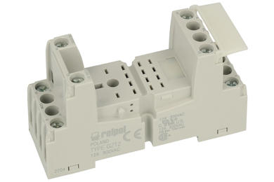 Relay socket; GZT2; DIN rail type; panel mounted; grey; without clamp; Relpol; RoHS; Compatible with relays: R2