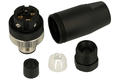 Wtyk; KLS15-M12A-P105-PG7; M12-5p; 5 torów; proste; śrubowy; 0,25mm2; na przewód; czarny; IP67; 4A; 60V; KLS; RoHS