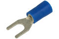 Cord end terminal; M4; fork; insulated; KWIM4B; blue; straight; for cable; 1,5÷2,5mm2; tinned; crimped