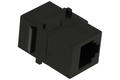 Adapter socket / socket; Keystone; Ks-RJ45X2-6p6c; RJ45; for panel; latch; straight; black