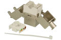 Socket; Keystone; Ks-RJ45 8p8c; RJ45 cat 6a; for cable; latch; straight; silver