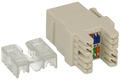 Socket; Keystone; Ks-RJ45 8p8c; RJ45 cat 6; for cable; latch; straight; white