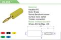 Banana plug; 2mm; 25.203.3; yellow; 26,5mm; solder; 10A; 60V; gold plated brass; PE; Amass; RoHS