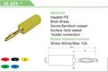 Banana plug; 2mm; 25.203.4; green; 26,5mm; solder; 10A; 60V; gold plated brass; PE; Amass; RoHS