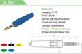 Wtyk bananowy; 2mm; 25.205.5; niebieski; 36mm; lutowany; 10A; 60V; mosiądz złocony; PVC; Amass; RoHS