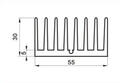 Radiator; FX108 5cm  50x30x55; bez otworów; czerniony; 50mm; U; 3,2K/W; 55mm; 30mm; RoHS