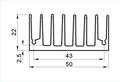 Radiator; FX092 5cm  50x22x50; bez otworów; czerniony; 50mm; U; 4,1K/W; 50mm; 22mm; RoHS