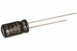 Kondensator; elektrolityczny; niskoimpedancyjny; 100uF; 25V; WB1E107M6L011BB; fi 6,3x11mm; 2,5mm; przewlekany (THT); luzem; Samwha; RoHS