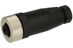 Socket; L-KLS15-M12 A-P205-PG7; M12-5p; 5 ways; straight; screw; 0,25mm2; for cable; black; IP67; 4A; 60V; KLS; RoHS