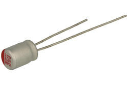 Kondensator; elektrolityczny; niskoimpedancyjny; polimerowy; 220uF; 6,3V; RPX; RPX0J221M0507; 20%; fi 5x7mm; 2mm; przewlekany (THT); luzem; -55...+105°C; 20mOhm; 2000h; Leaguer; RoHS