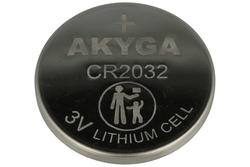 Bateria; litowa; CR2032; 3V; 210mAh; fi 20x3,2mm; AKYGA; 2032