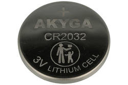 Battery; lithium; CR2032; 3V; 210mAh; fi 20x3,2mm; AKYGA; 2032