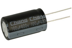 Capacitor; electrolytic; 100uF; 400V; RL2G101MM300A00CE0; fi 18x30mm; 7,5mm; through-hole (THT); bulk; Changzhou Huawei Electronic; RoHS