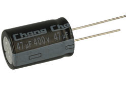 Kondensator; elektrolityczny; 47uF; 400V; RL2G470ML250A00CE0; fi 16x25mm; 7,5mm; przewlekany (THT); luzem; Changzhou Huawei Electronic; RoHS